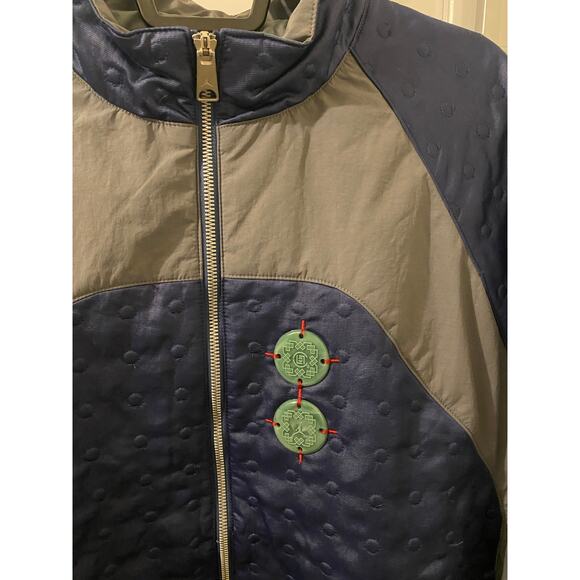 Air Jordan x Clot Chinese New Year Nylon Navy / Gray Zip Up Jacket Size Large - Picture 2 of 9